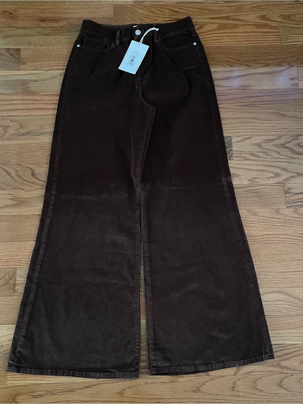 Frame Denim La Palazzo Women’s Size 33 Wide-Leg Corduroy Jeans Dark Brown